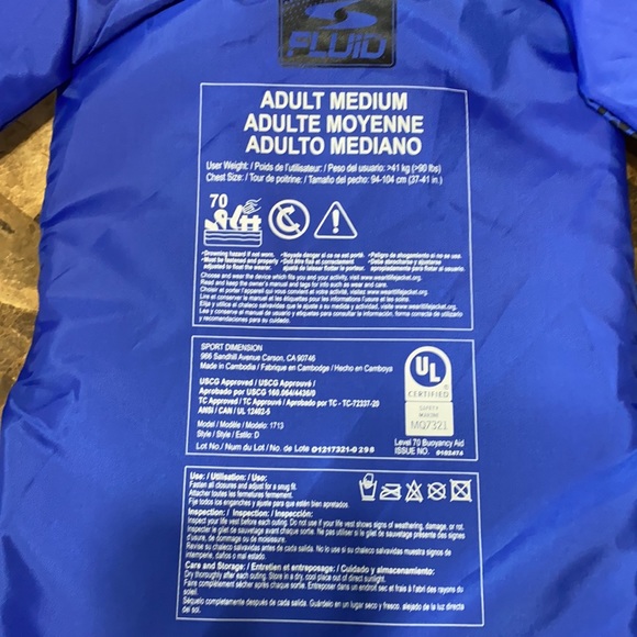 Fluid Adult BNWT Life Jacket Size M - Picture 3 of 4